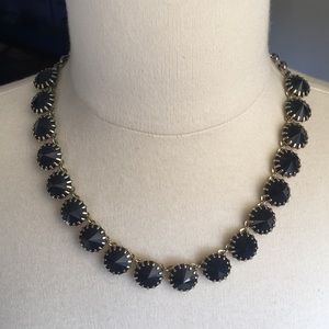 J. Crew: Gold and navy blue stud necklace